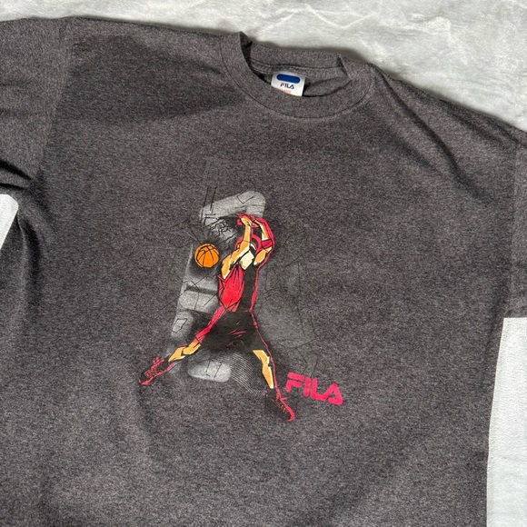 Fila Other - Vintage FILA Streetball Basketball T Shirt Mens L Oversized Fit Gray Y2K